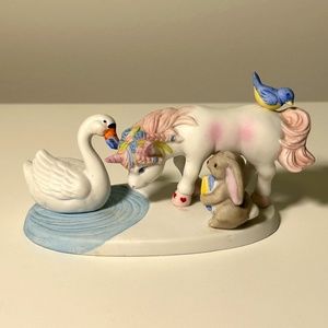 Rare Vintage 1985 Willitts Designs Porcelain Figurine #3937 Unicorn & Friends